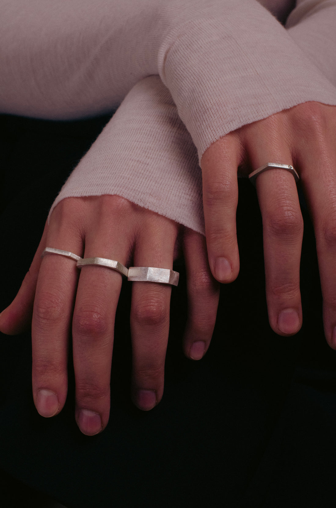 Hex Ring with Diamond