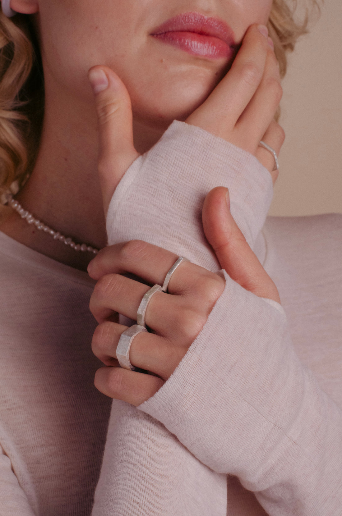 Silver Hex Ring Medium