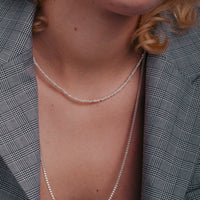 Silver and Pearl Necklace "Edge"