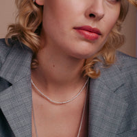 Silver and Pearl Necklace "Edge"
