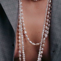 Body Chain Pearl Necklace - white