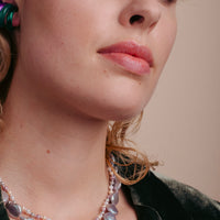 Pearl Necklace "Coin" - Grey