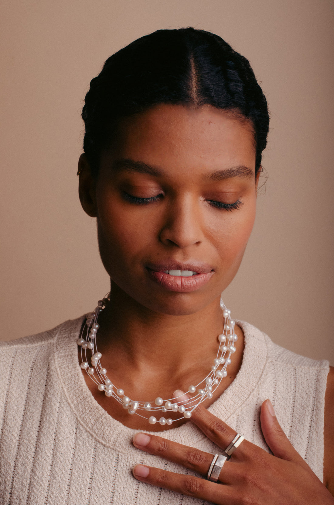Pearl Necklace "Flakes"