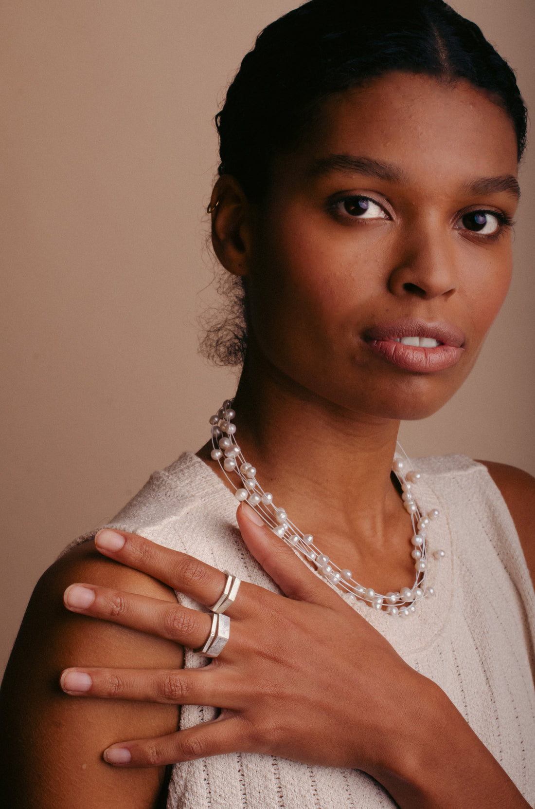 Silver Hex Ring Small