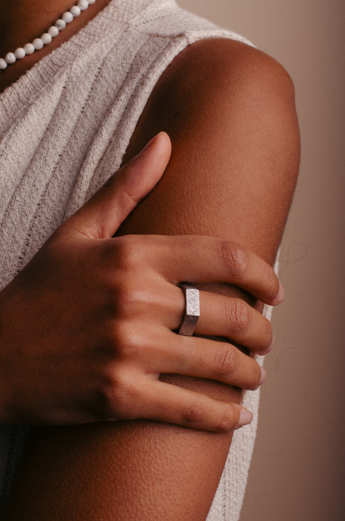 Silver Hex Ring Small