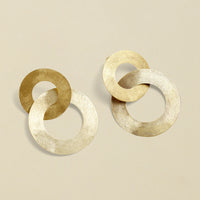 Close-up of Gold Coated Handmade Bronze Earrings showcasing intricate craftsmanship and elegant design