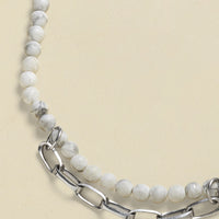 Howlith and Silver Necklace I