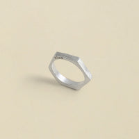 Silver Hex Ring Medium