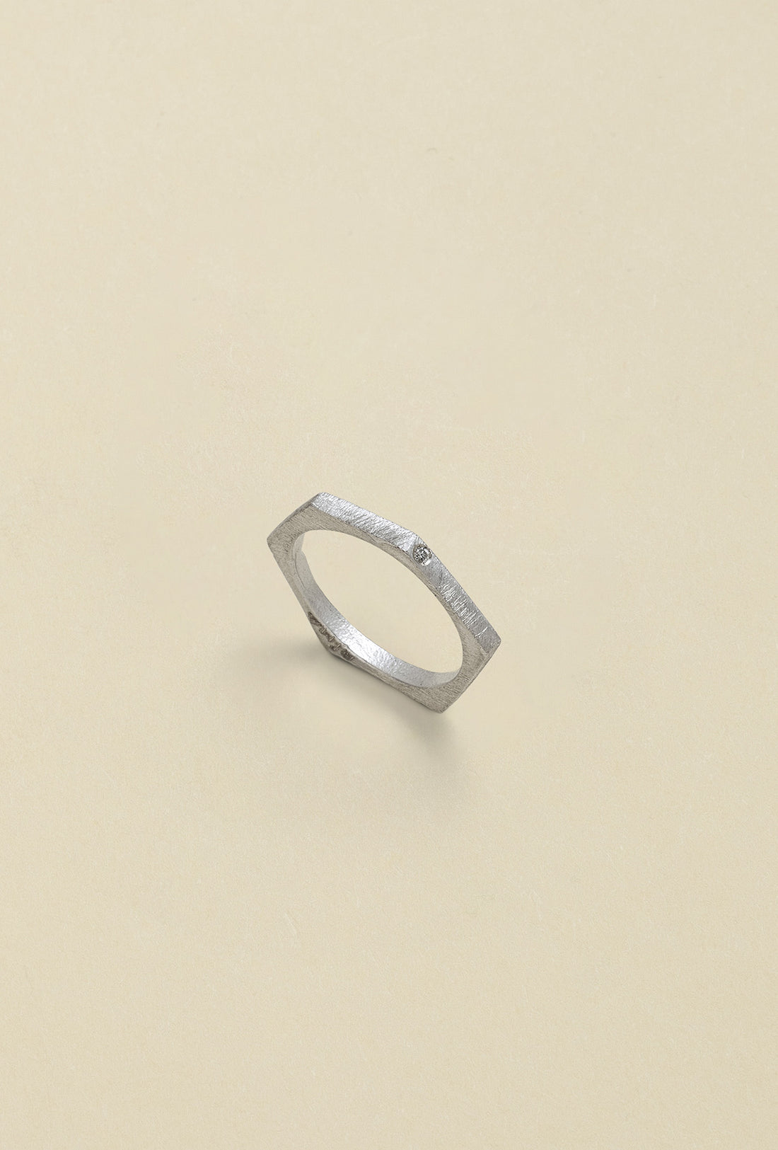 Hex Ring with Diamond