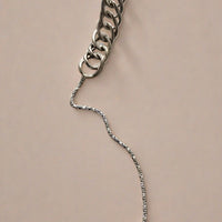 Close-up of a sterling silver chain bracelet, featuring a simple and elegant design with a lightweight feel, perfect for everyday wear