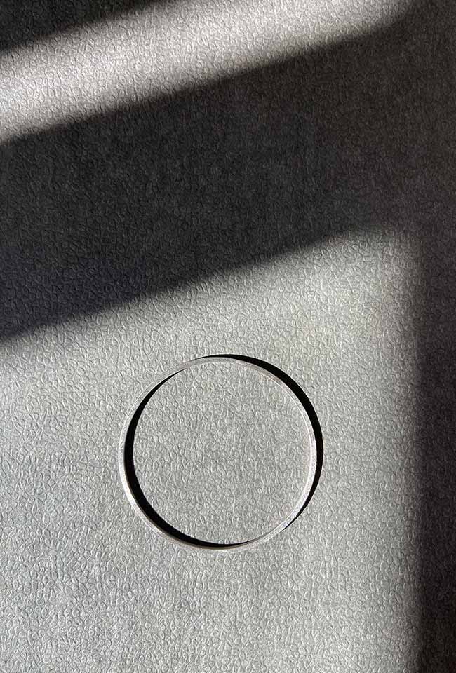 Handcrafted bronze bangle with silver coating