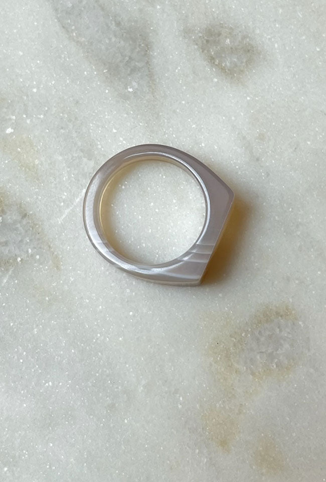 RIMA Natural AGATE SLIM SIGNET RING