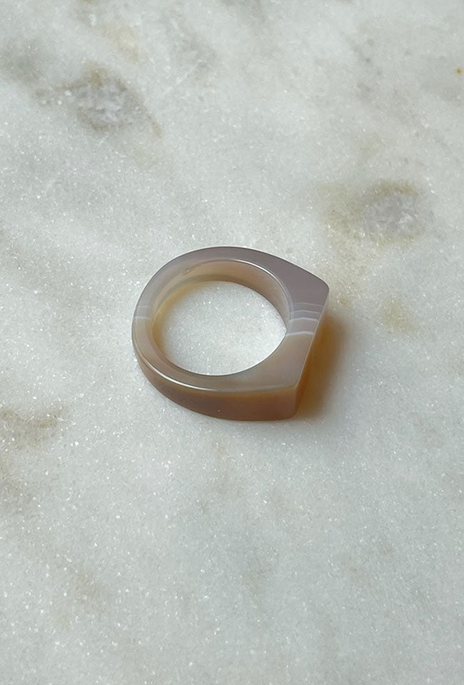 RIMA Natural AGATE SLIM SIGNET RING