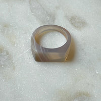 RIMA Natural AGATE SLIM SIGNET RING