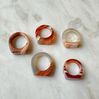 Rima Natural Agate Signet Ring
