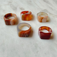 Rima Natural Agate Signet Ring
