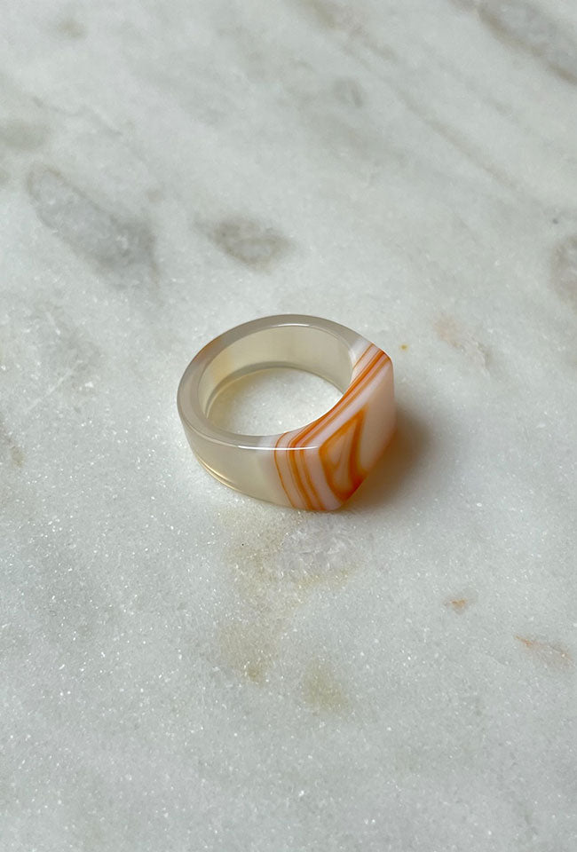 Rima Natural Agate Signet Ring