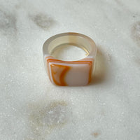 Rima Natural Agate Signet Ring