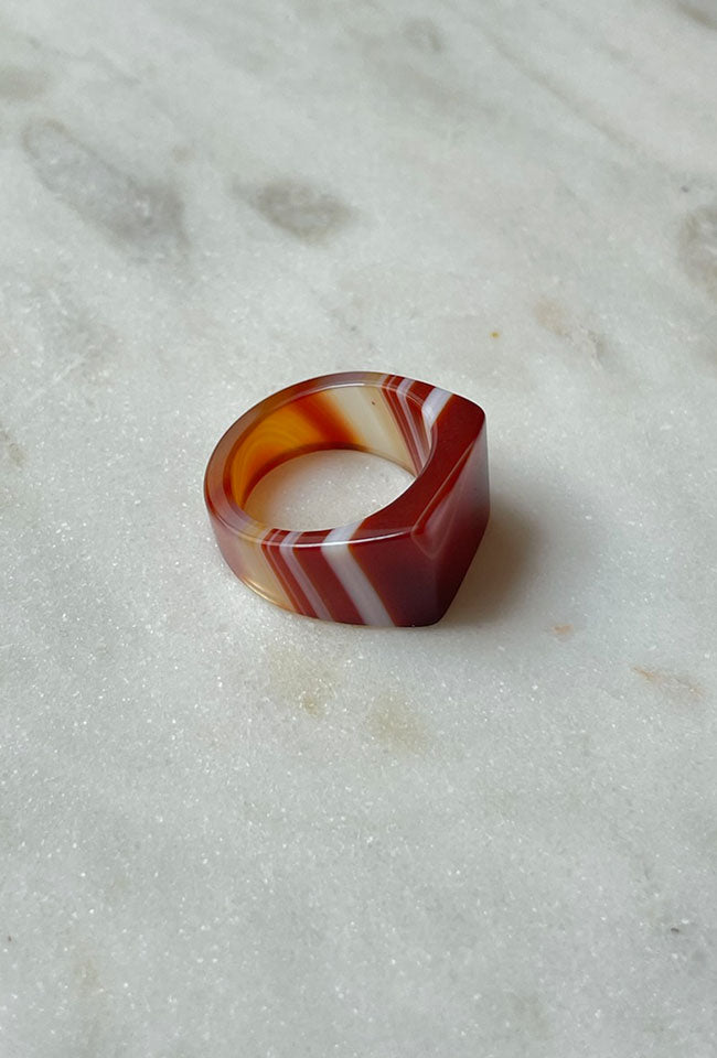 Rima Natural Agate Signet Ring