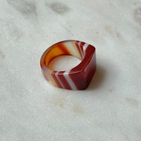 Rima Natural Agate Signet Ring