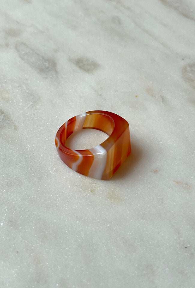 Rima Natural Agate Signet Ring