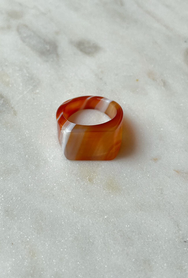 Rima Natural Agate Signet Ring