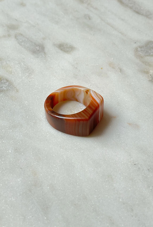 Rima Natural Agate Signet Ring