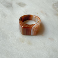 Rima Natural Agate Signet Ring