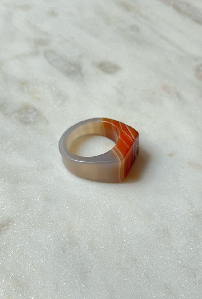 Rima Natural Agate Signet Ring