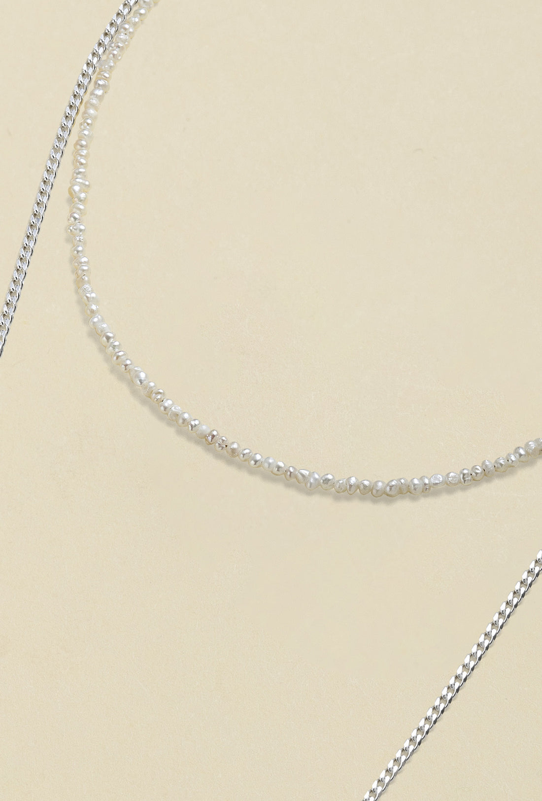 Silver and Pearl Necklace "Edge"