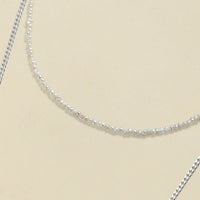 Silver and Pearl Necklace "Edge"