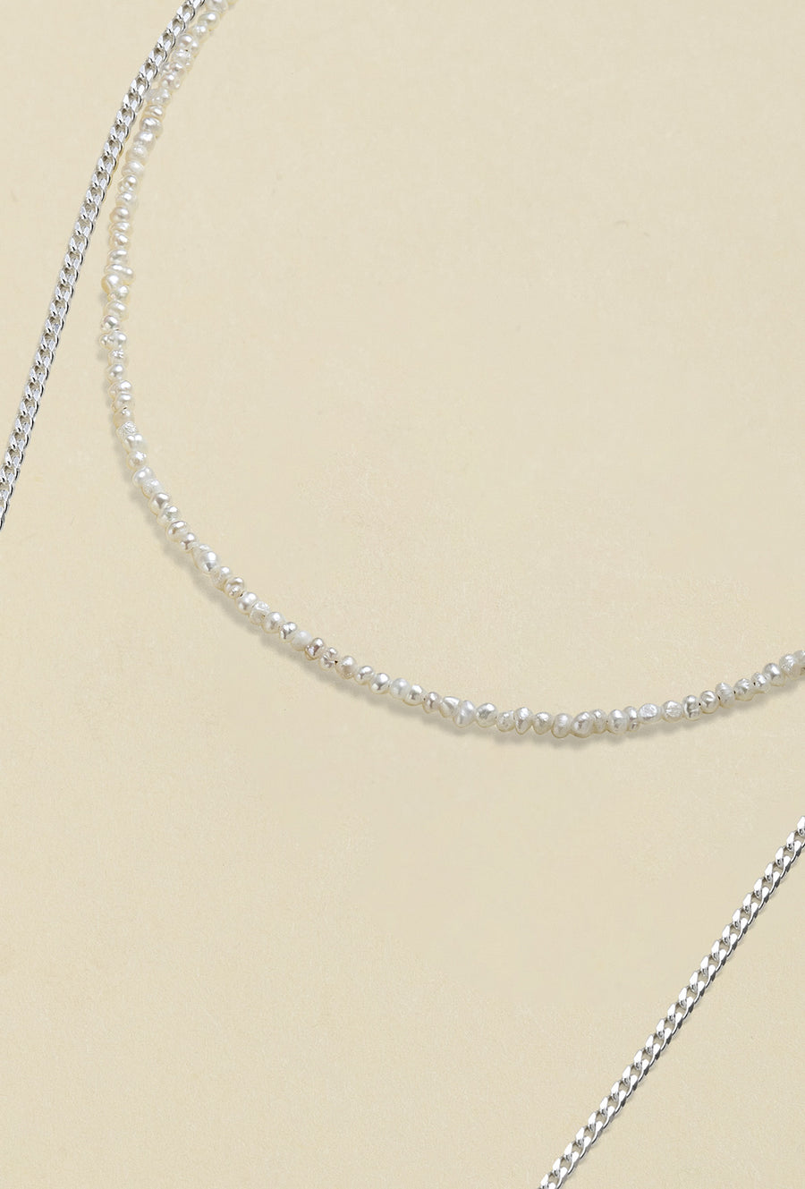 Silver and Pearl Necklace "Edge"