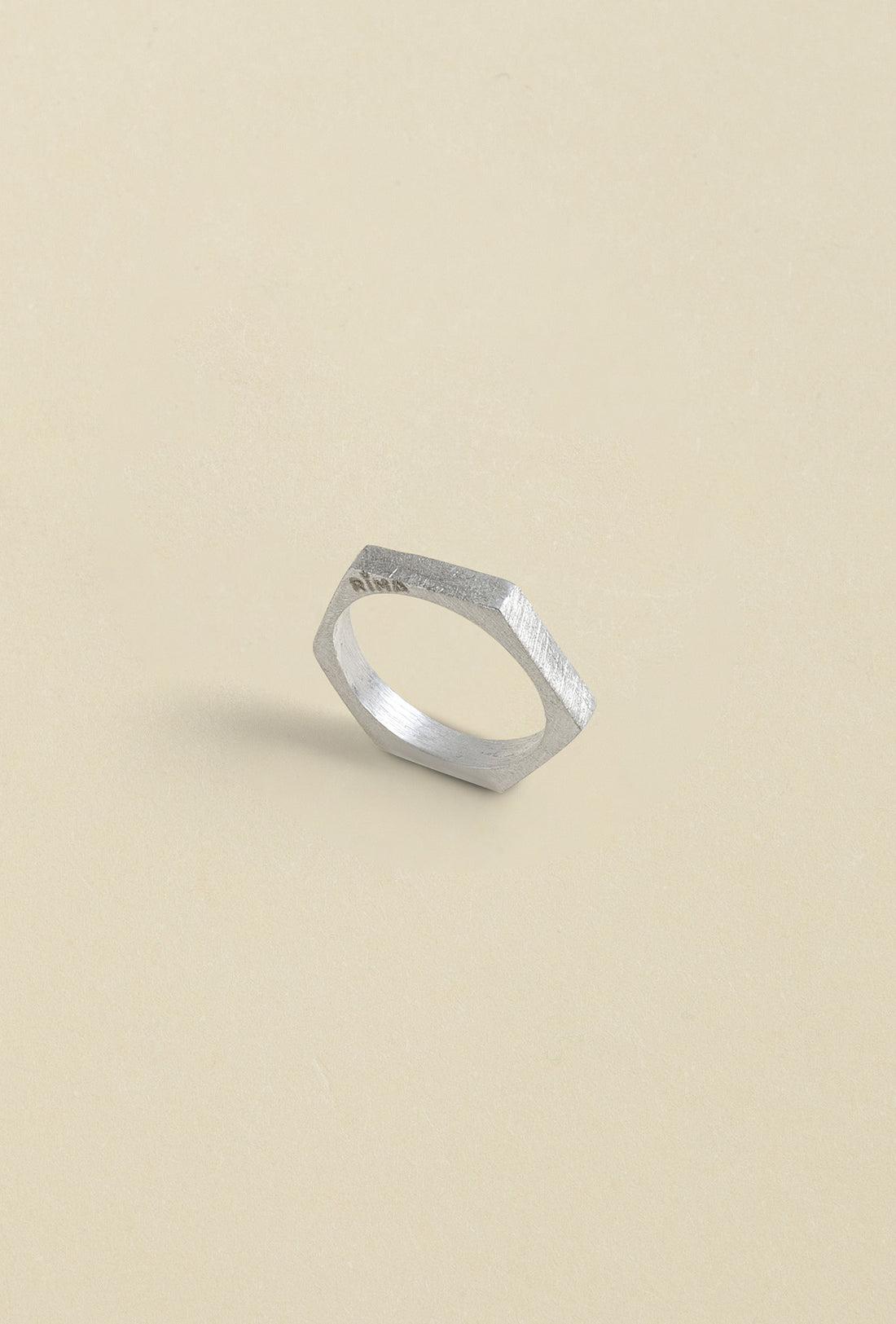 Silver Hex Ring Medium