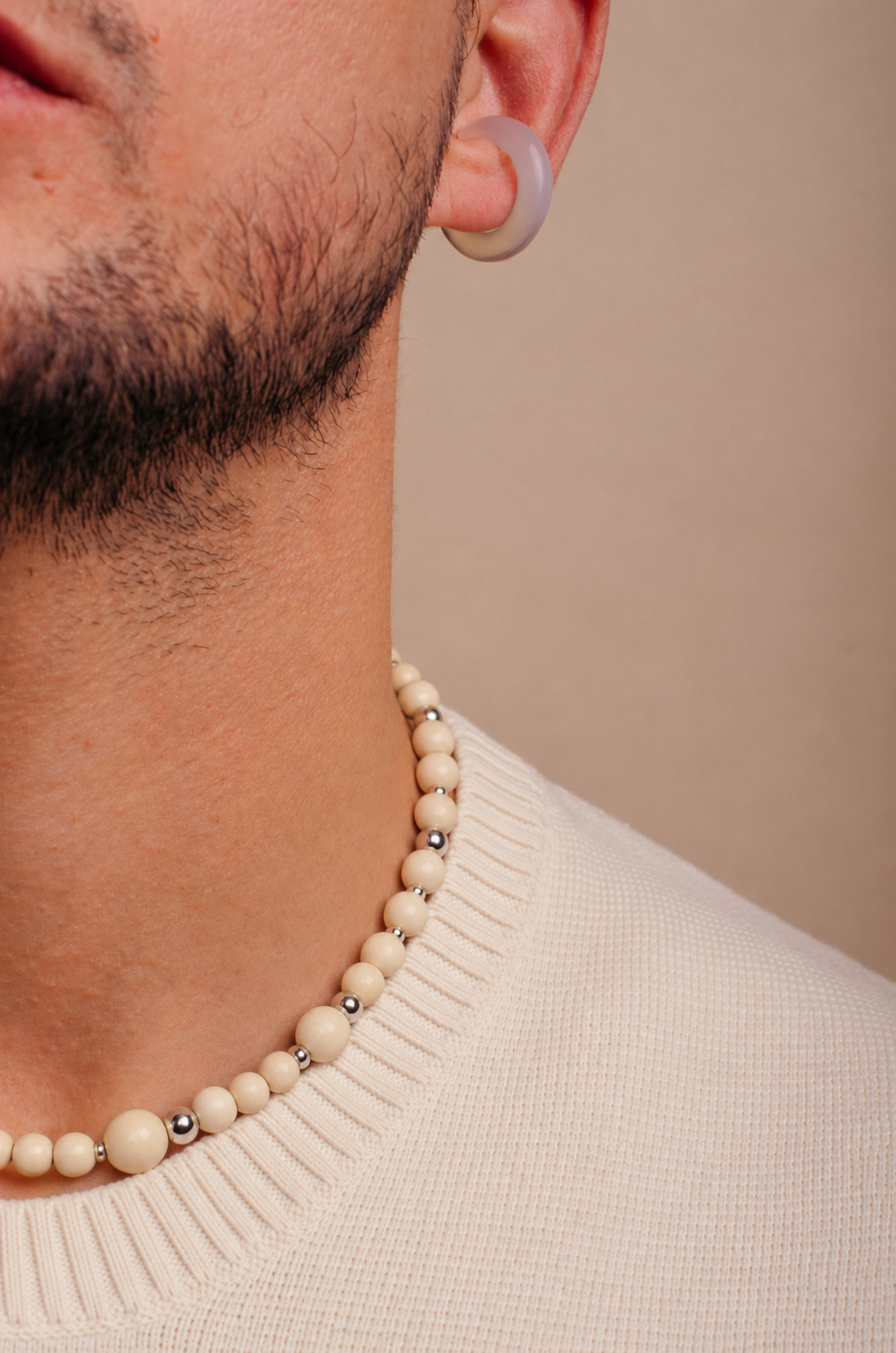 White Beads Necklace – Smaller