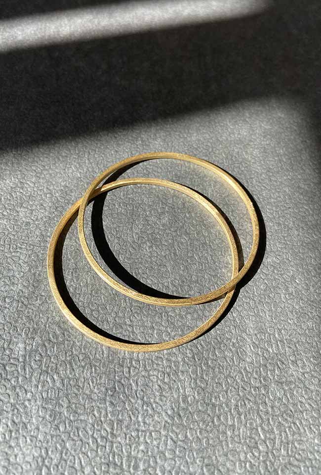 Handcrafted bronze bangle with gold coating