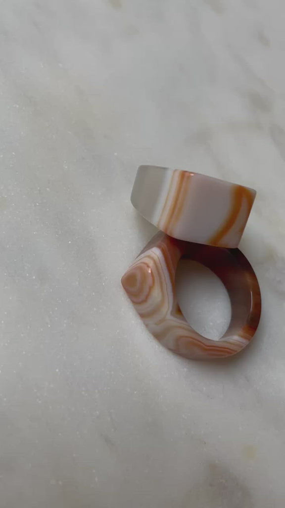 Rima Achat Siegel Ring marmoriert